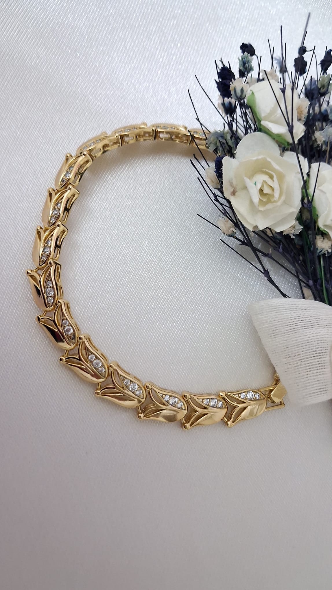 XUPING Bileklik - Yaprak Desenli ve Baget Taşlı